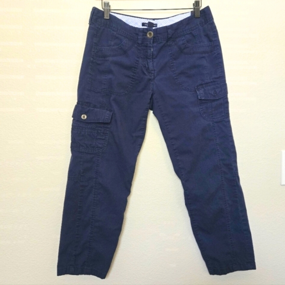 Tommy Hilfiger Blue Cotton Cargo Capri Pants Size 4